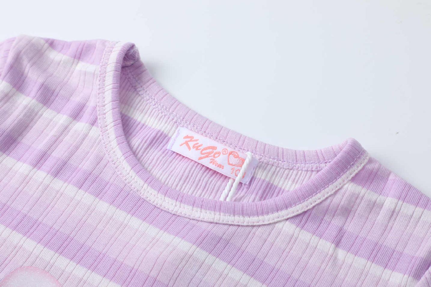 Dívčí tričko kr.r. Kugo BC2396 fialové